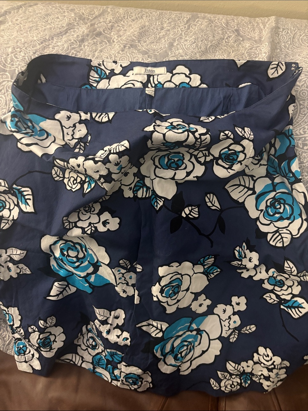 Bass Navy Floral Print Women's Bermuda Shorts